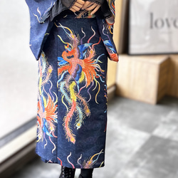 九谷焼作家が描く文様 ユニセックス浴衣・帯セット 鳳凰【KUTANI×KIMONO】 14枚目の画像