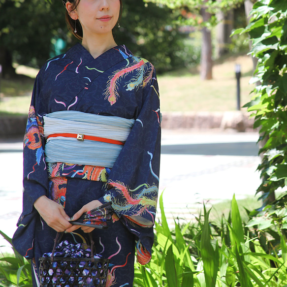 九谷焼作家が描く文様 ユニセックス浴衣・帯セット 鳳凰【KUTANI×KIMONO】 10枚目の画像