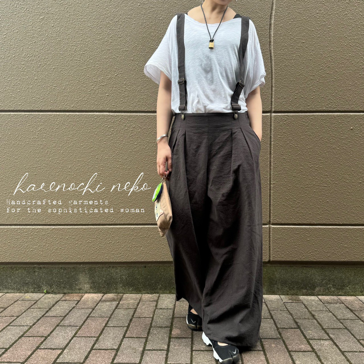 ■3日内発送■【新作】2WAY ブラウニーな大人の魅力。「冬リネンオーバーオールサロペットパンツ」 ワイドパンツ 冬