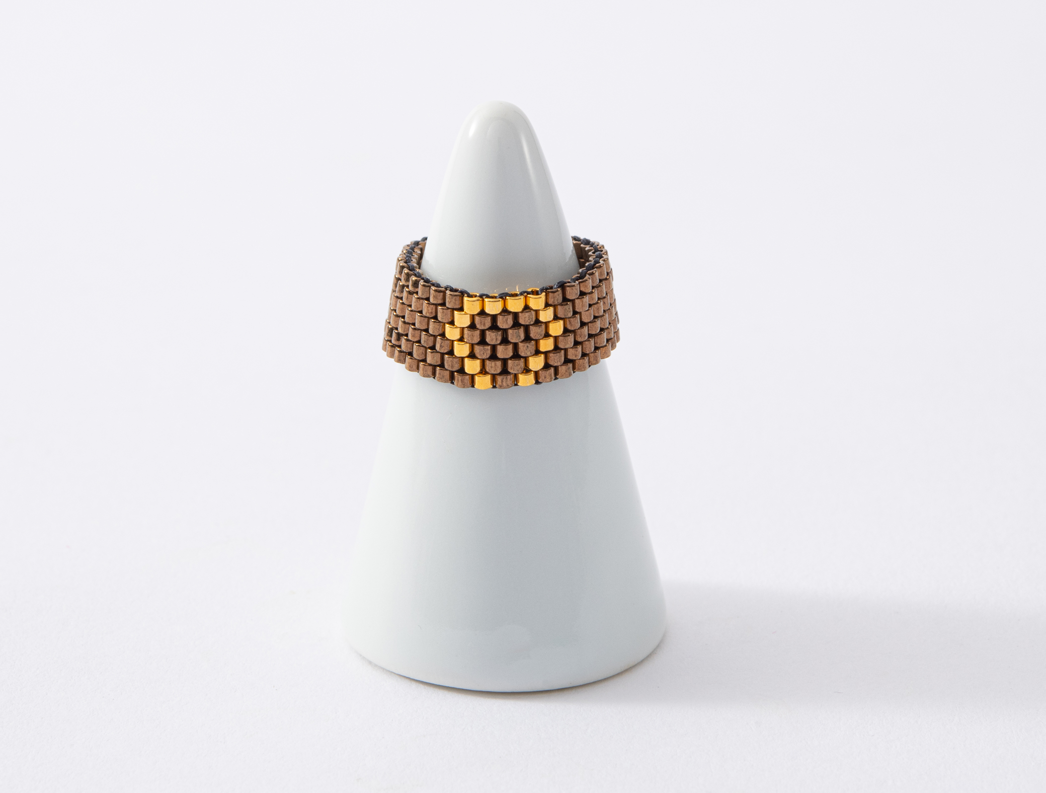 馬蹄柄ビーズリングBronze（みやび011-RNG-B）みやびシリーズ