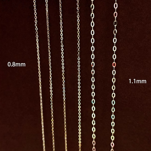 K18K14 K18ネックレスチェーンau750あずきチェーン40/45cm長さ