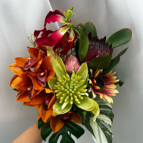 個性派 トロピカルな南国風ビビットカラーブーケ ブーケ Jam Palette