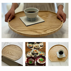 【半月お盆２枚セット】お盆 トレー 木製 半月膳 名入れ 半月盆 彫刻 ウッドトレー お食い初め お食い初めプレート 7枚目の画像