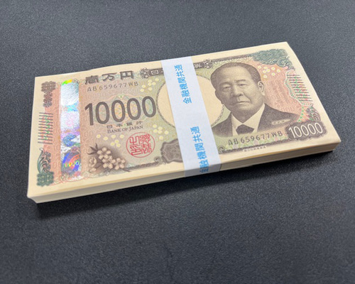 100万円札束 防犯用ダミー紙幣4枚付 金融機関共通帯封 2束 新品