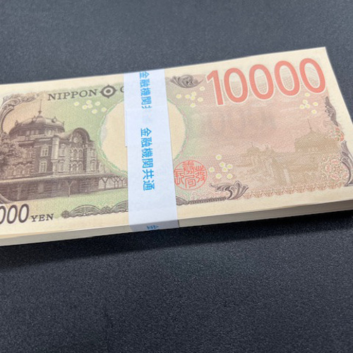 100万円札束 防犯用ダミー紙幣4枚付 金融機関共通帯封 2束 新品