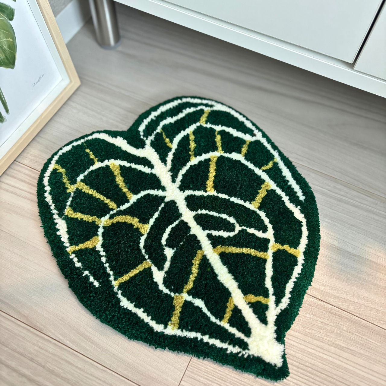 Anthurium plants rug 01 | 観葉植物アンスリウム・クリスタリナム葉のラグ（受注発注）