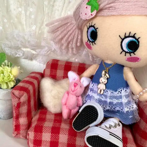 赤 レッド ドール用 人形用 ヘアアクセサリー パッチン 髪留め 小物