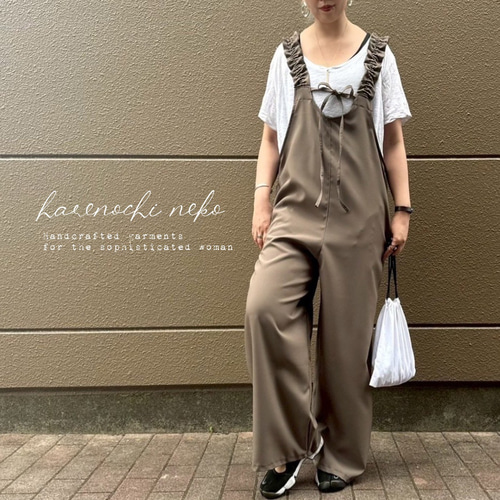 新作】2WAYくしゅくしゅショルダーが魅力のサロペット 2025秋 □3日内