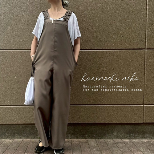 新作】2WAYくしゅくしゅショルダーが魅力のサロペット 2025冬 □3日内