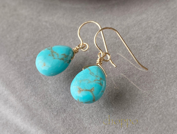 楽天市場】ブルーフローライトピアス ペアシェイブ しずく型天然石