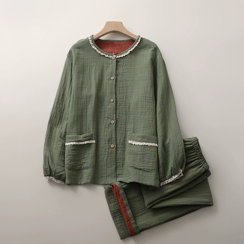 春用 秋用 長袖 パジャマ 前開き 部屋着 敏感肌  綿100％  プレゼント 贈り物