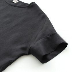 【受注製作】大人のTシャツに。リネンのワイドプルオーバーブラウス（ブラック）TP34 13枚目の画像
