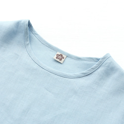 大人のTシャツに。リネンのワイドプルオーバーブラウス（ホリゾンブルー）TP34 13枚目の画像
