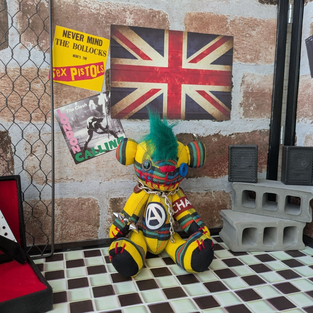 モヒカンデビルJrテディベア（１８ｃｍ）【moko* hand made bear】ぬいぐるみ