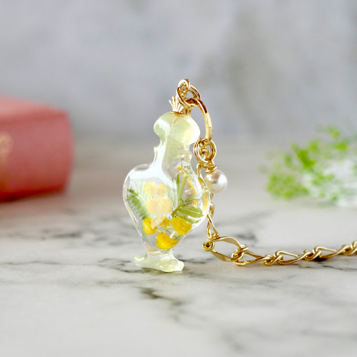ふわふわミモザ】香水瓶チャーム その他アクセサリー petit feliz nao