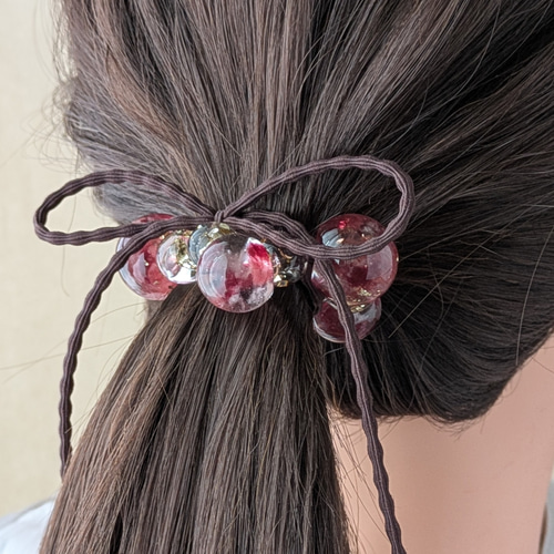 色彩漂う繊維アート・鈴丸レジンのヘアゴム ヘアゴム Meko-let