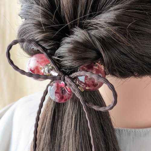 色彩漂う繊維アート・鈴丸レジンのヘアゴム ヘアゴム Meko-let