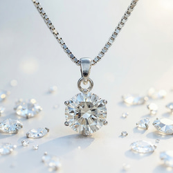 最高品質 【2ct】 モアサナイト 人工ダイヤ 一粒ダイヤ ネックレス