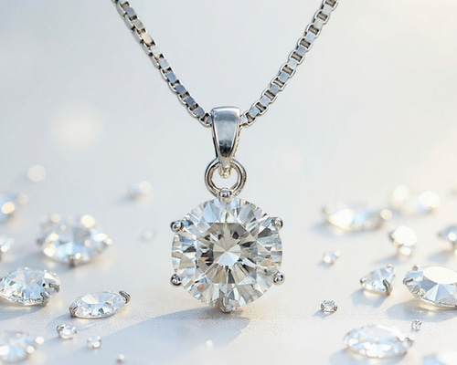 Moissanite 【1.0ct】 最高品質 モアサナイト 人工ダイヤネックレス