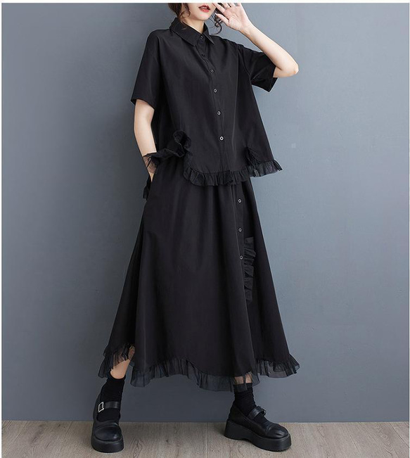 大きいサイズ レディース セットアップ スカート 春夏 秋 新品 半袖