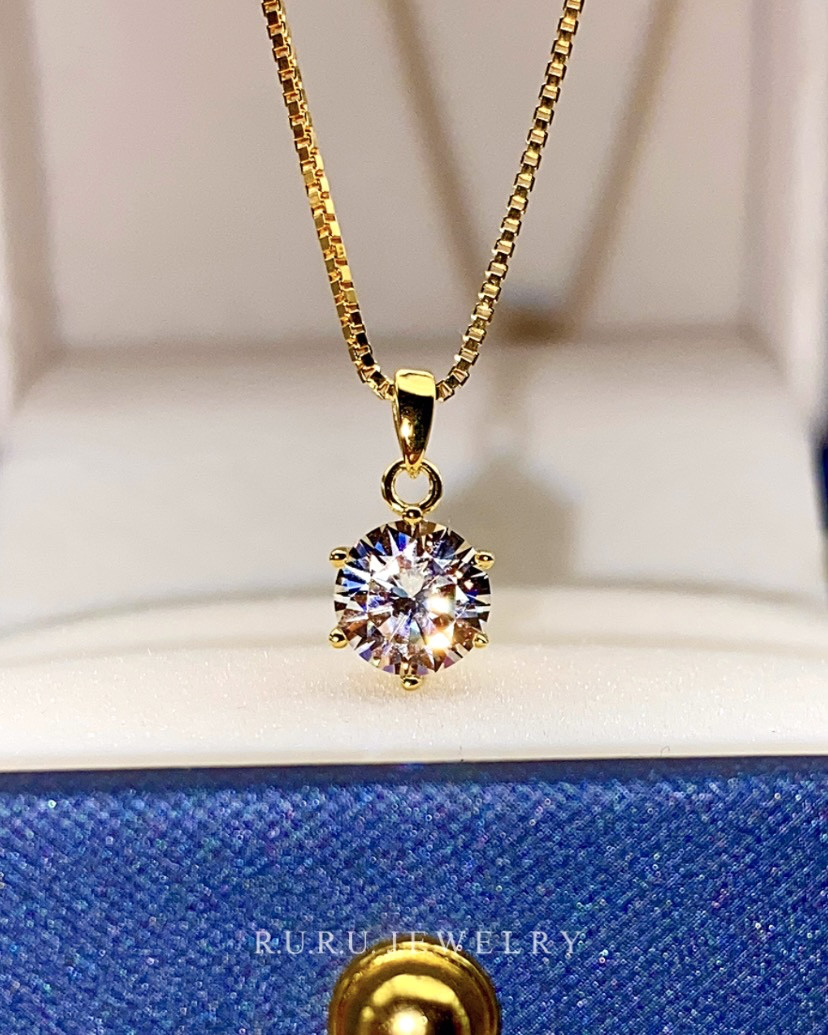 Moissanite ネックレス【1ct】最高品質人工ダイヤ｜スターリングシルバー｜18KGF