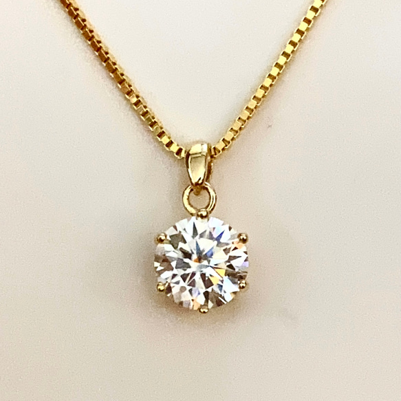 最高品質 1ct GOLD モアサナイト 人工ダイヤ バイザヤード ネックレス 最高品質 【1ct】GOLD モアサナイト 人工ダイヤモンド