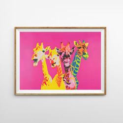 クリスタルアート キリン ピクチャー アートフレーム POP クリスタルアート キリンの家族 ピクチャー アートフレーム POPNIKE