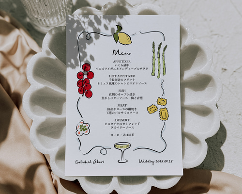 結婚式ドリンクメニュー表 75円~/部 │カフェ風 イタリア レストラン