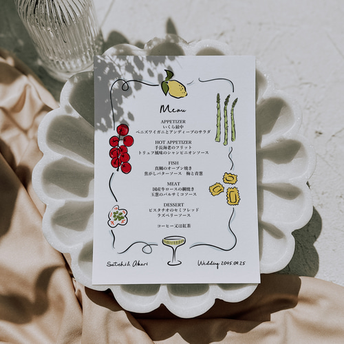 結婚式ドリンクメニュー表 75円~/部 │カフェ風 イタリア