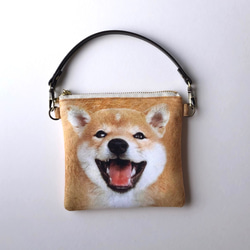 笑顔柴犬 と はにかむ柴犬 大きめポーチ バッグインバッグ iPadポーチ