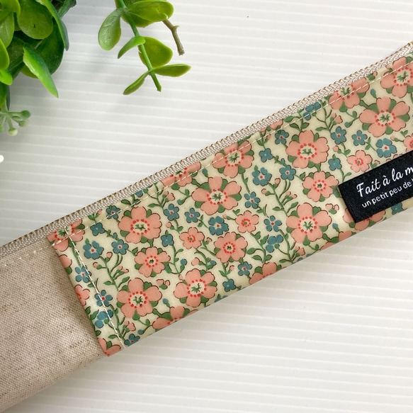 ブックバンドペンケース  A5サイズ (リバティ・Celandine セランダイン) /手帳用ペンケース　ラミネート　 5枚目の画像