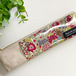 ブックバンドペンケース  A5サイズ (リバティ・マーガレットアニー) /手帳用ペンケース　ラミネート　 4枚目の画像