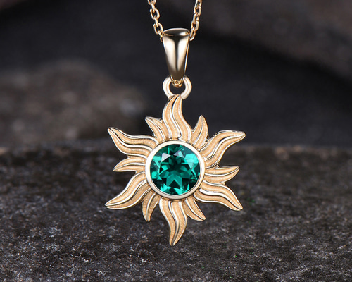 エメラルドグリーン ネックレス ゴールド エメラルドグリーンネックレス18KゴールドAu750ピュアゴールド