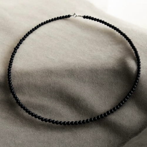 4mmブラックオニキス50cmネックレス sv925 シルバー PPA0040