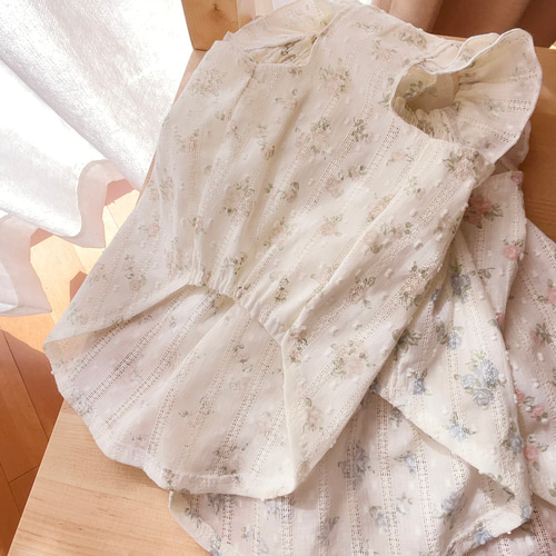 犬服 antique roseギャザースモックsize : SS・S ペット服