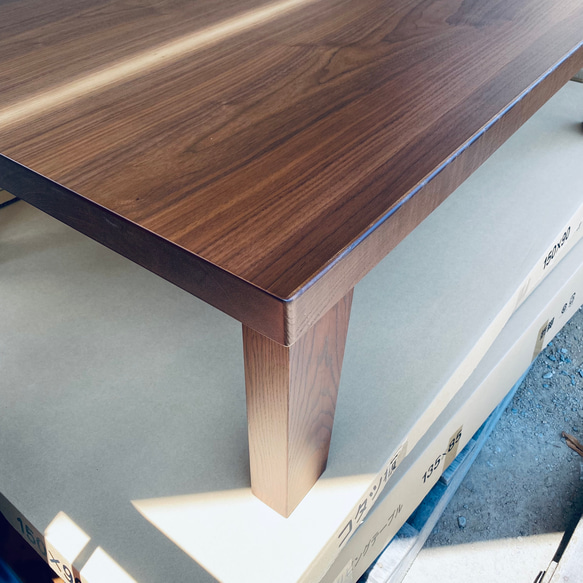 リビングテーブルウォールナット折りたたみ脚120日本製 2枚目の画像
