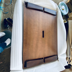 リビングテーブルウォールナット折りたたみ脚120日本製 6枚目の画像