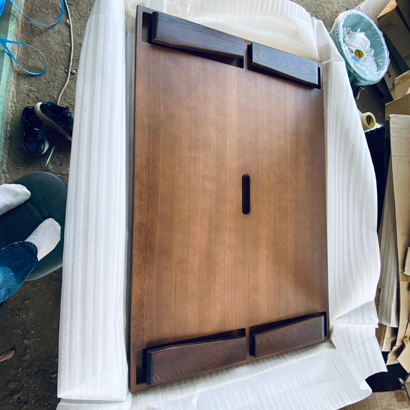 リビングテーブルウォールナット折りたたみ脚120日本製 6枚目の画像