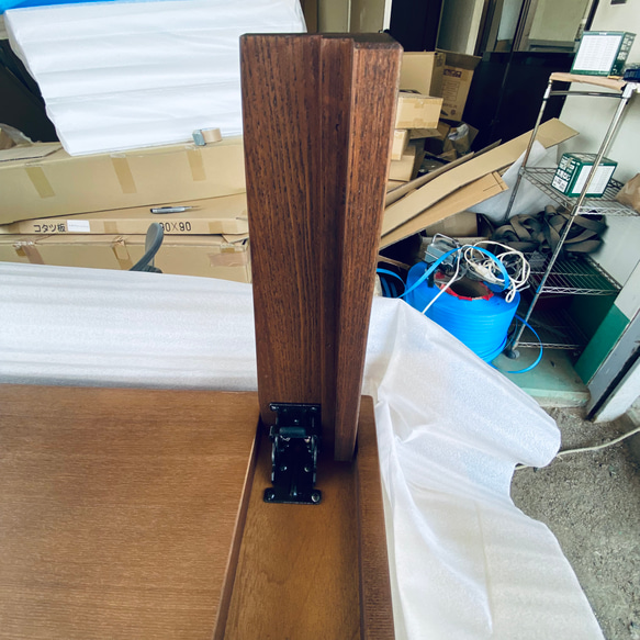 リビングテーブルウォールナット折りたたみ脚120日本製 5枚目の画像