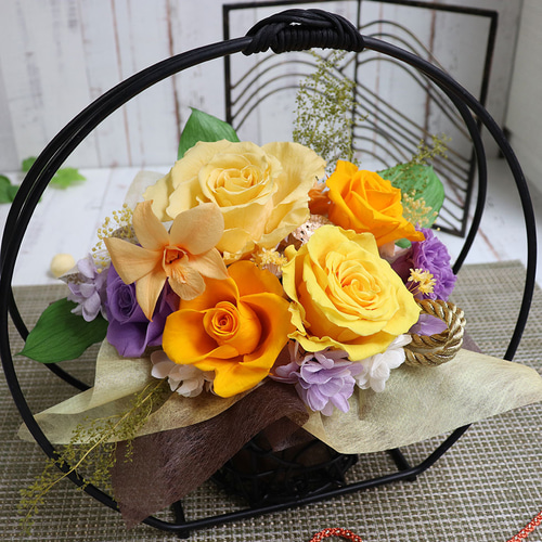 プリザーブドフラワー 「舞華 黄」 米寿 傘寿 米寿お祝い 米寿祝い