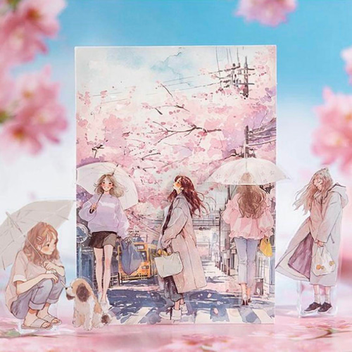 コラージュ素材 6種 120枚 PET ステッカー 女の子 雨声序曲 シール