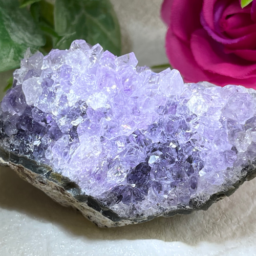 愛の守護石✨ アメジスト 紫水晶 クラスター 原石 ラフストーン