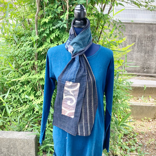 VINTAGE クロスステッチ 刺繍 藍染 リバーシブル パッチワークジャケット VINTAGE クロスステッチ 刺繍 藍染 リバーシブル パッチワーク