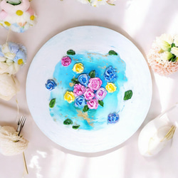 花 アルコールインクアート テクスチャーアート アクリル画 絵画 Caty