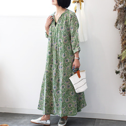 藍染めワンピース（ハンドメイド） 藍染めワンピース,インディゴワンピース,藍染めロングワンピース