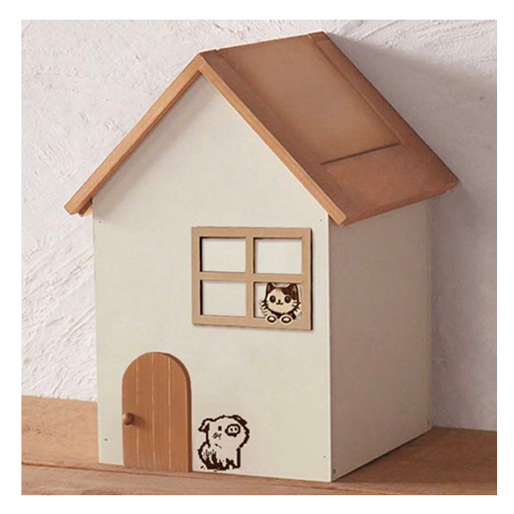 かわいい！ おうち型ダストボックス 6L 猫とブタ BREA-1400-8-P