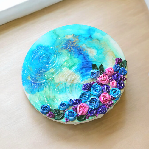 【Caty】花 アルコールインクアート テクスチャーアート アクリル画 花 アルコールインクアート テクスチャーアート アクリル画 絵画 Caty