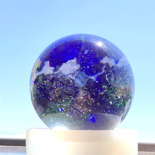 【青の世界】薔薇のハート ラウンド・オルゴナイト 18蓮の宝珠のオルゴナイト～ その他アート Angel Heart Crystal