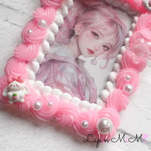 硬質ケース トレカケース ホイップデコ オーダー オーダーページ トレカケース 硬質ケースデコ ホイップデコ ピンク 【No.135】あいすあらもーど　ピンク　ホイップデコ トレカケース