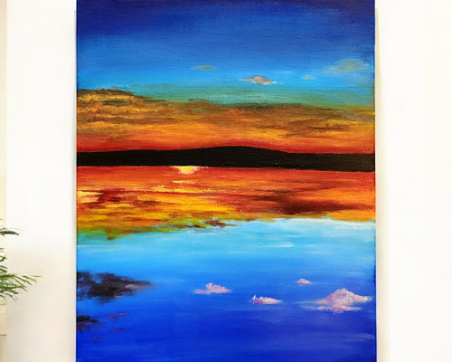 夕焼けと海 アクリル画 アート 絵画 Caty 通販 19378368｜Creema